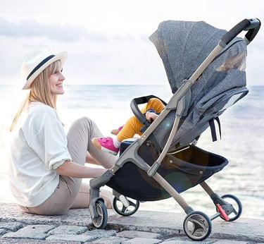 FOLDABLE BABY STROLLER WITH POP OUT SUN VISOR FOR TRAVEL
